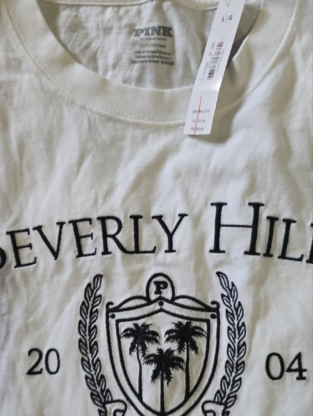 PINK Victoria's Secret White Beverly Hills California Tee & Shorts Set NWT - Picture 4 of 4